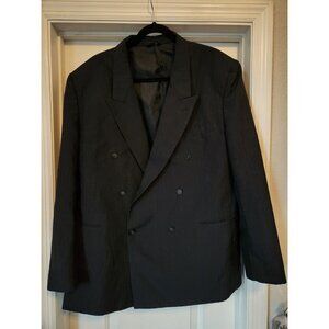 Gino Cappeli Designer Navy Blue Sport Coat Blazer Suit Jacket Mens 46R Vintage